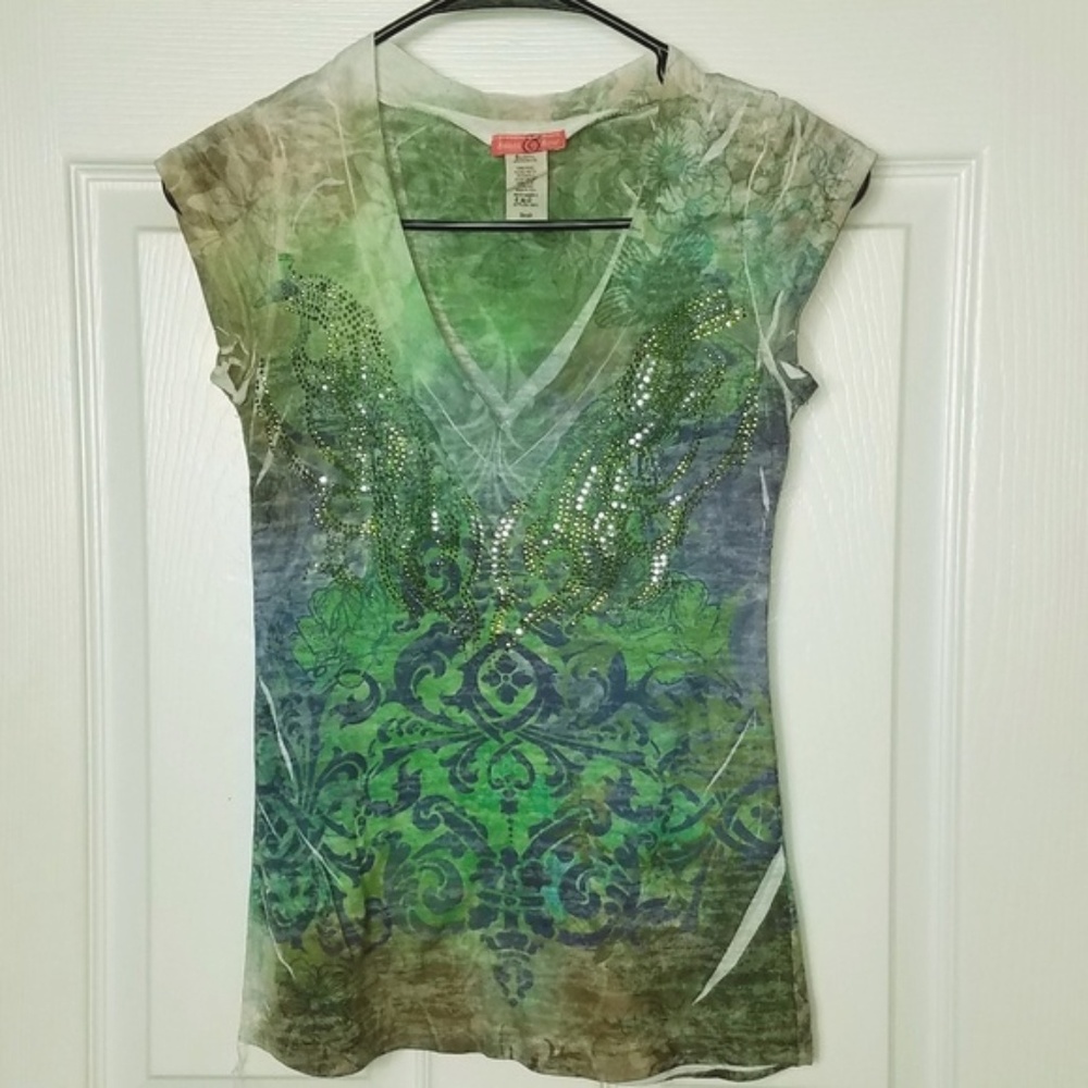 Rhinestone Embellished Tee